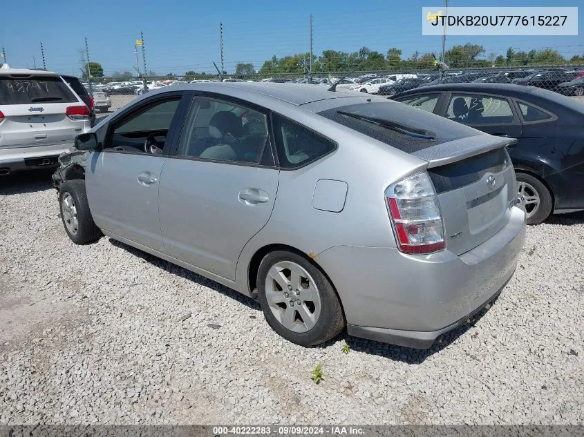 2007 Toyota Prius Touring VIN: JTDKB20U777615227 Lot: 40222283