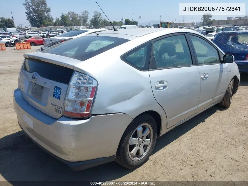 2007 Toyota Prius VIN: JTDKB20U677572841 Lot: 40226097