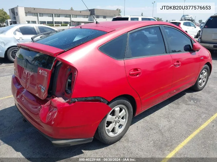 2007 Toyota Prius VIN: JTDKB20U377576653 Lot: 40229166