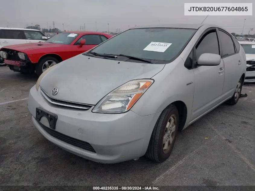 2007 Toyota Prius VIN: JTDKB20U677604865 Lot: 40235335