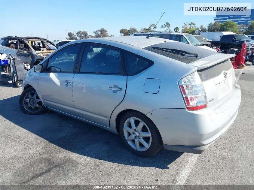 2007 Toyota Prius Touring VIN: JTDKB20U077692604 Lot: 40239762