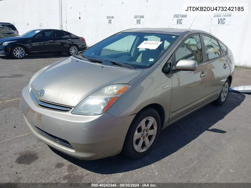 2007 Toyota Prius VIN: JTDKB20U473242185 Lot: 40243345