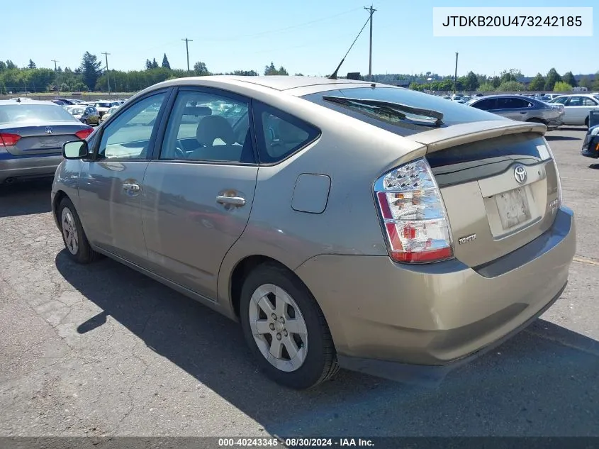 2007 Toyota Prius VIN: JTDKB20U473242185 Lot: 40243345