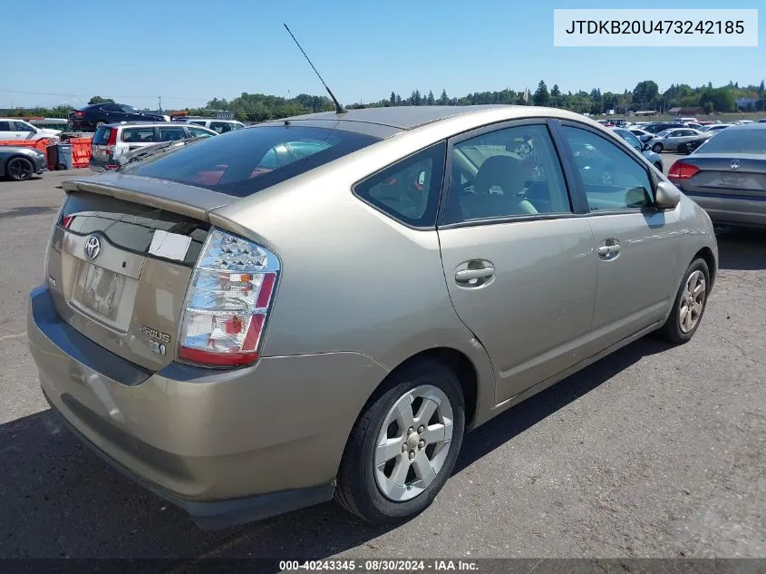 2007 Toyota Prius VIN: JTDKB20U473242185 Lot: 40243345