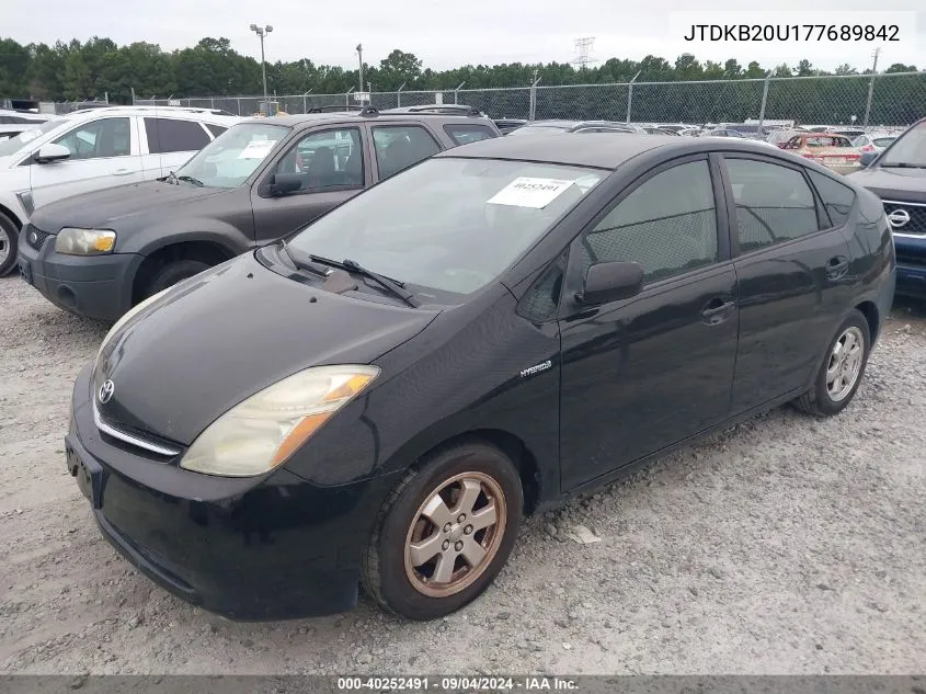 2007 Toyota Prius VIN: JTDKB20U177689842 Lot: 40252491