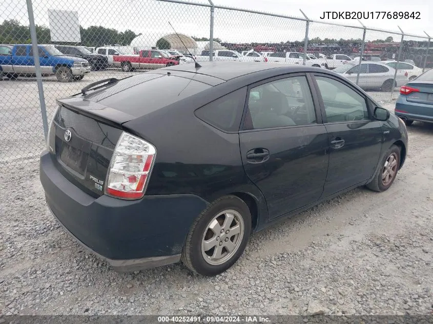 2007 Toyota Prius VIN: JTDKB20U177689842 Lot: 40252491