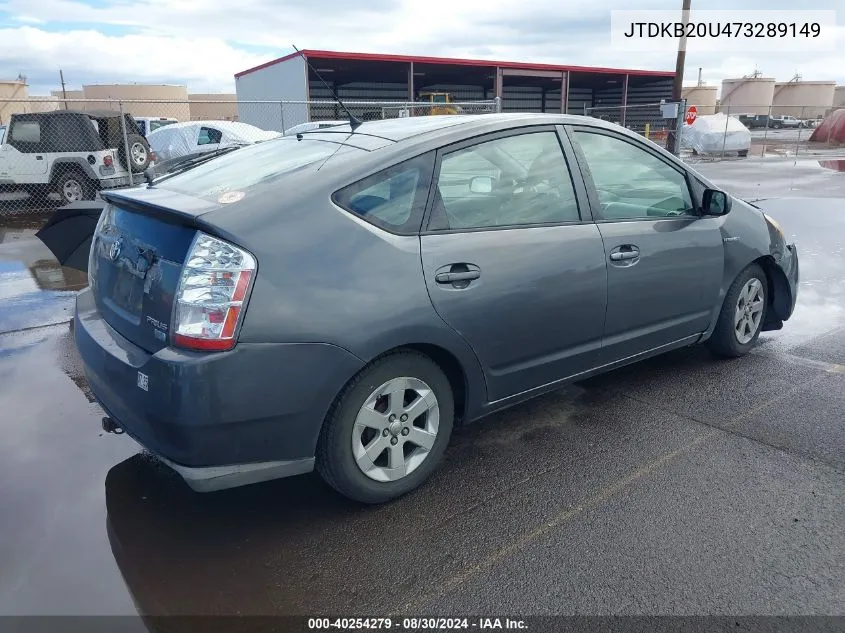 2007 Toyota Prius VIN: JTDKB20U473289149 Lot: 40254279