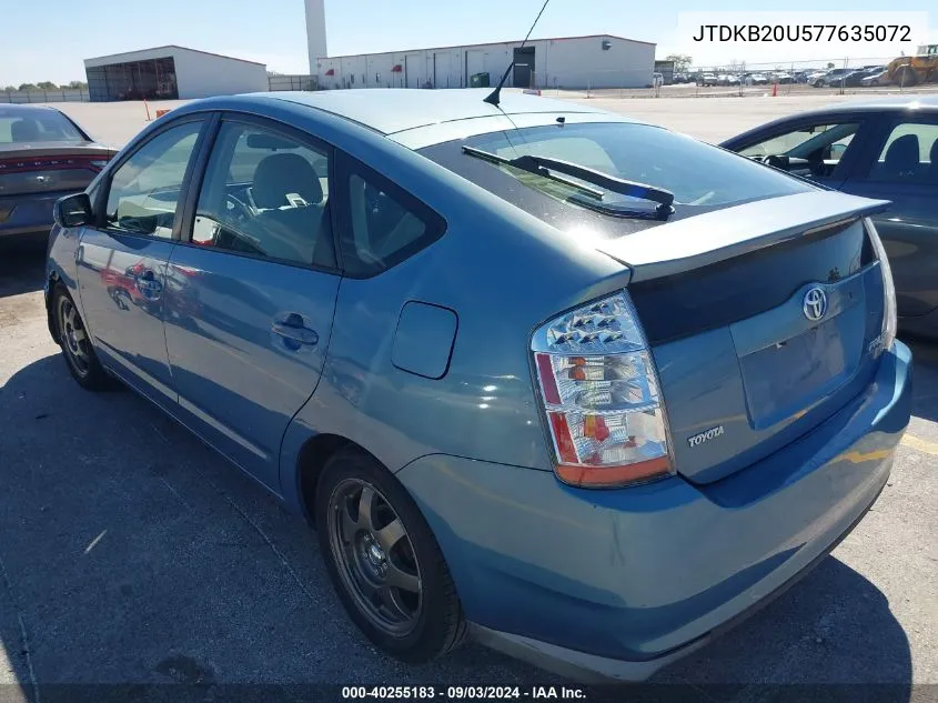 2007 Toyota Prius Touring VIN: JTDKB20U577635072 Lot: 40255183