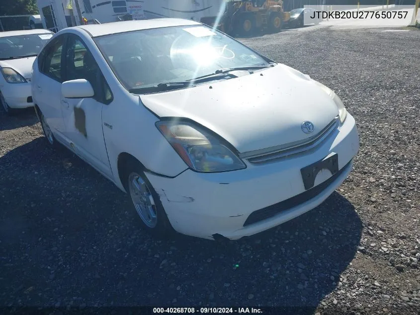 2007 Toyota Prius VIN: JTDKB20U277650757 Lot: 40268708