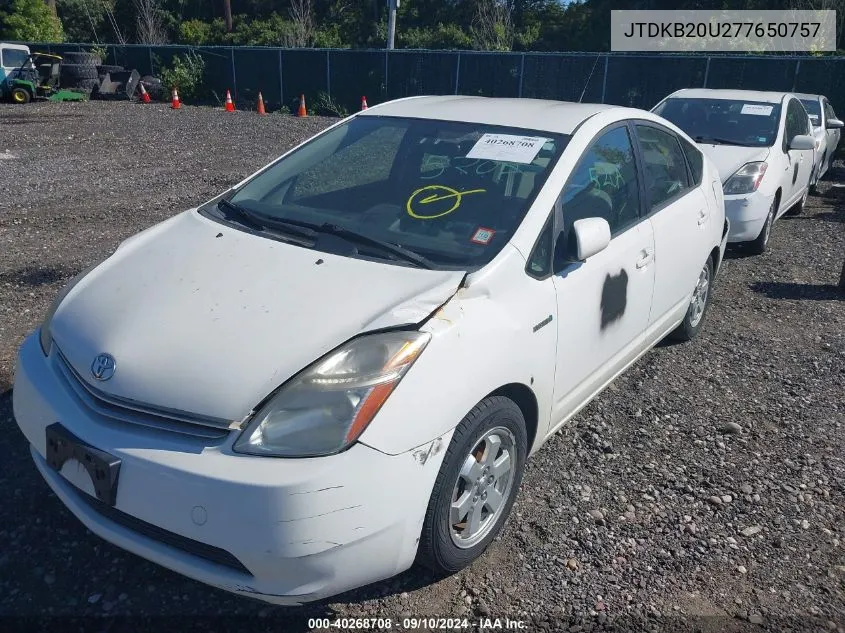 2007 Toyota Prius VIN: JTDKB20U277650757 Lot: 40268708