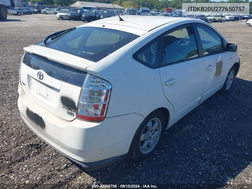 2007 Toyota Prius VIN: JTDKB20U277650757 Lot: 40472281