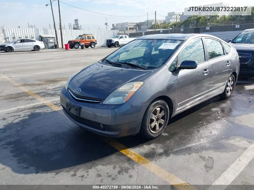 2007 Toyota Prius VIN: JTDKB20U873223817 Lot: 40272759