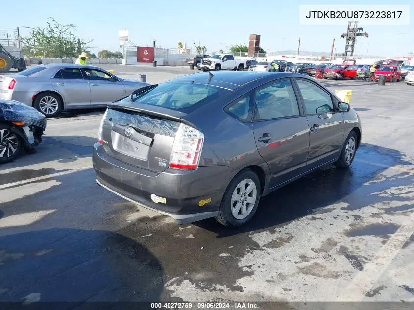 2007 Toyota Prius VIN: JTDKB20U873223817 Lot: 40272759