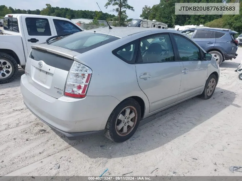 2007 Toyota Prius VIN: JTDKB20U877632683 Lot: 40273247