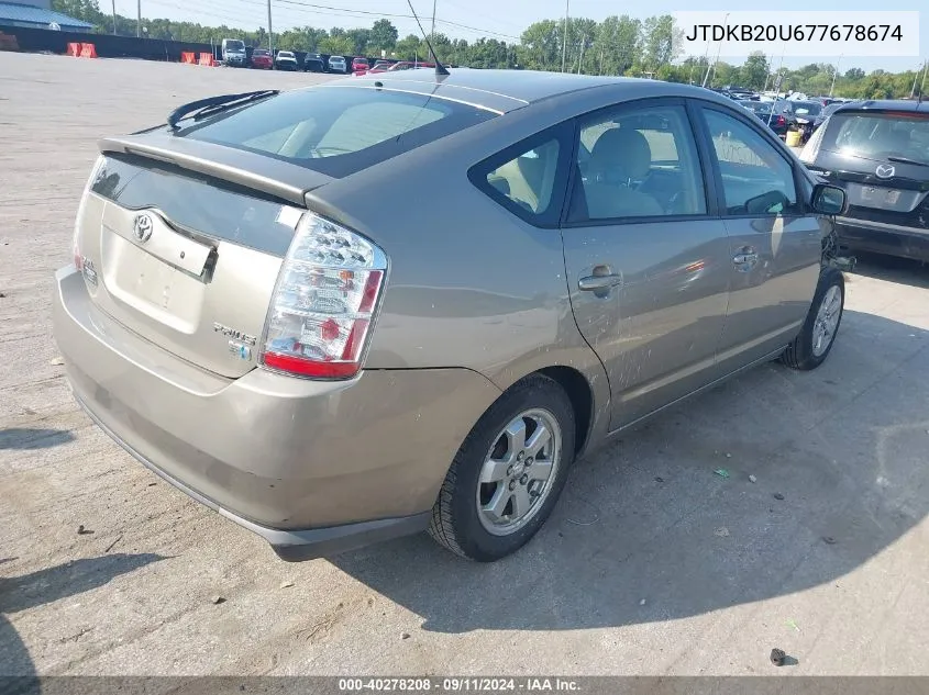 2007 Toyota Prius VIN: JTDKB20U677678674 Lot: 40278208