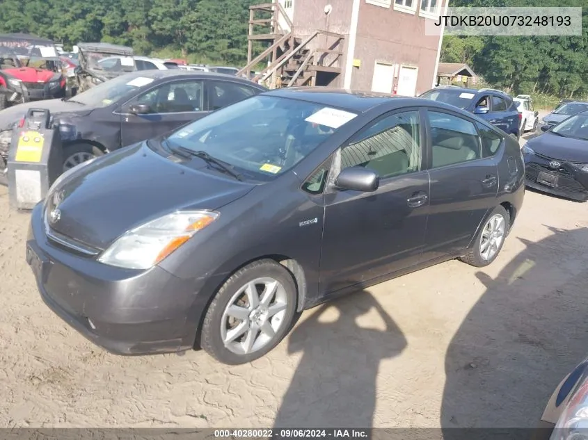 2007 Toyota Prius VIN: JTDKB20U073248193 Lot: 40280022