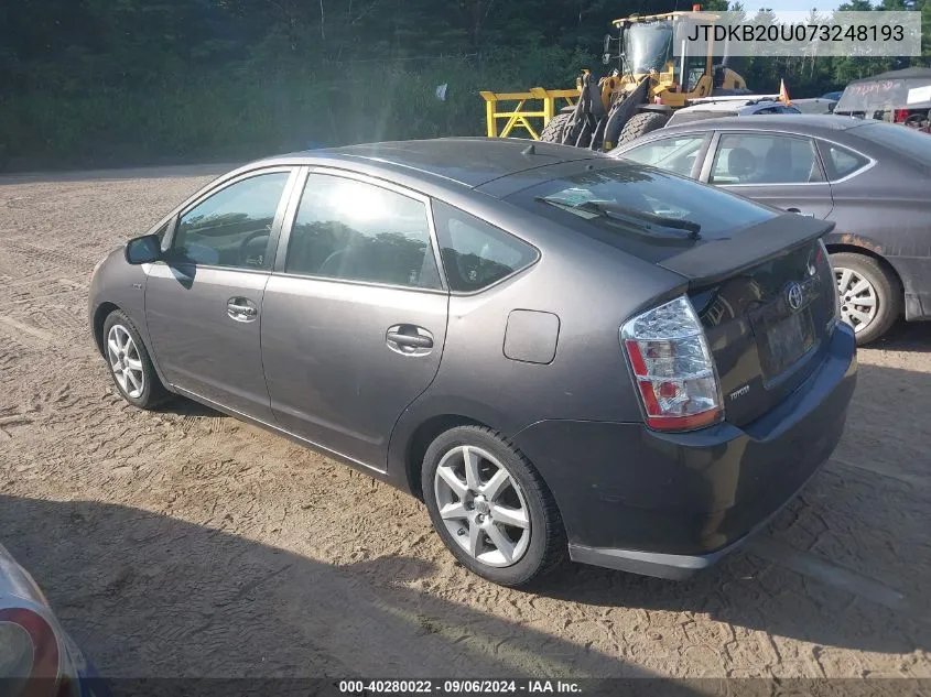 2007 Toyota Prius VIN: JTDKB20U073248193 Lot: 40280022