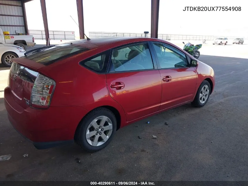 2007 Toyota Prius VIN: JTDKB20UX77554908 Lot: 40290611