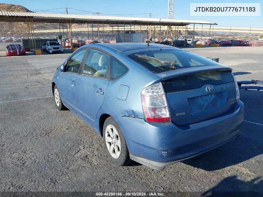 2007 Toyota Prius VIN: JTDKB20U777671183 Lot: 40298166