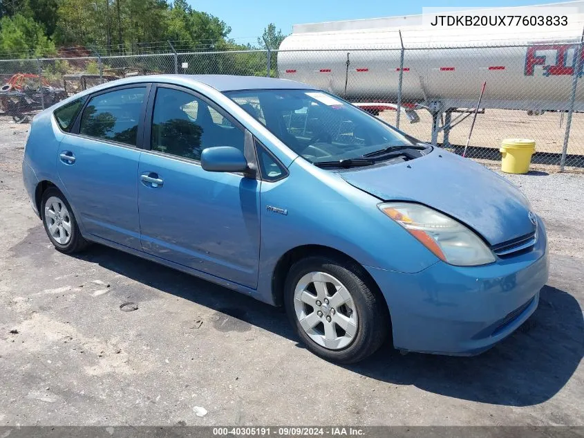 2007 Toyota Prius VIN: JTDKB20UX77603833 Lot: 40305191