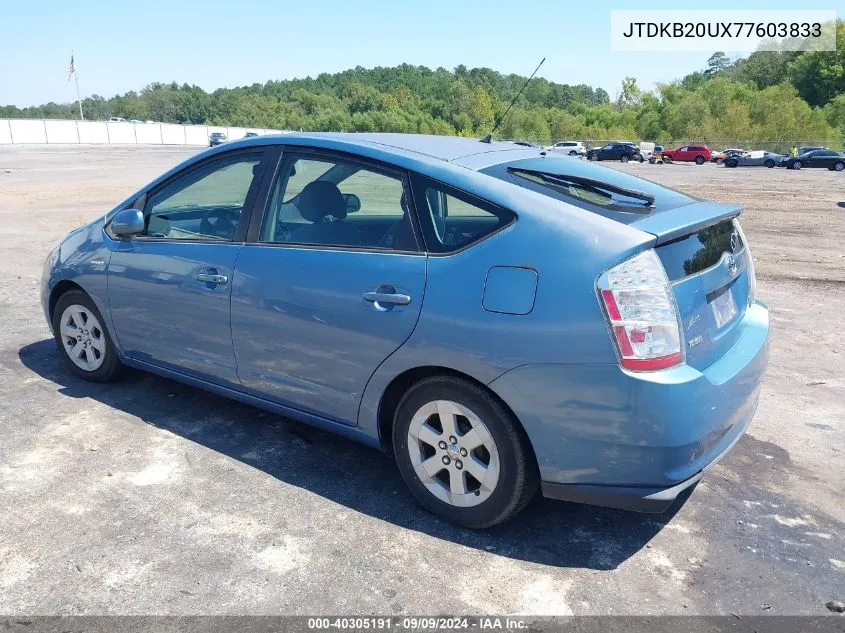 2007 Toyota Prius VIN: JTDKB20UX77603833 Lot: 40305191