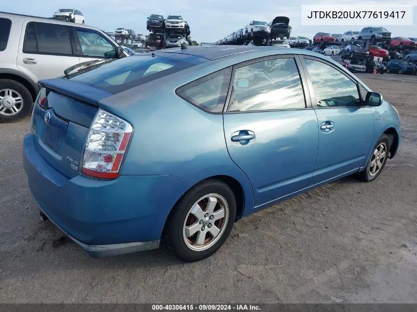 2007 Toyota Prius VIN: JTDKB20UX77619417 Lot: 40306415