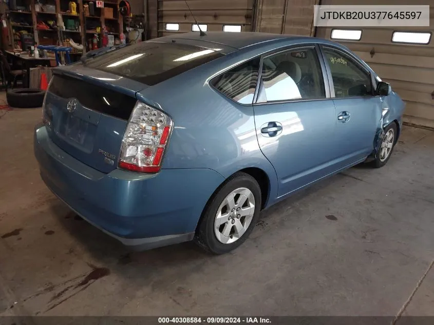 2007 Toyota Prius VIN: JTDKB20U377645597 Lot: 40308584