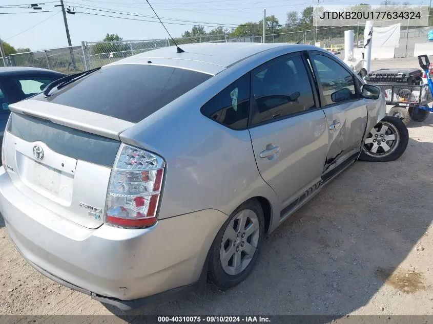 2007 Toyota Prius VIN: JTDKB20U177634324 Lot: 40310075