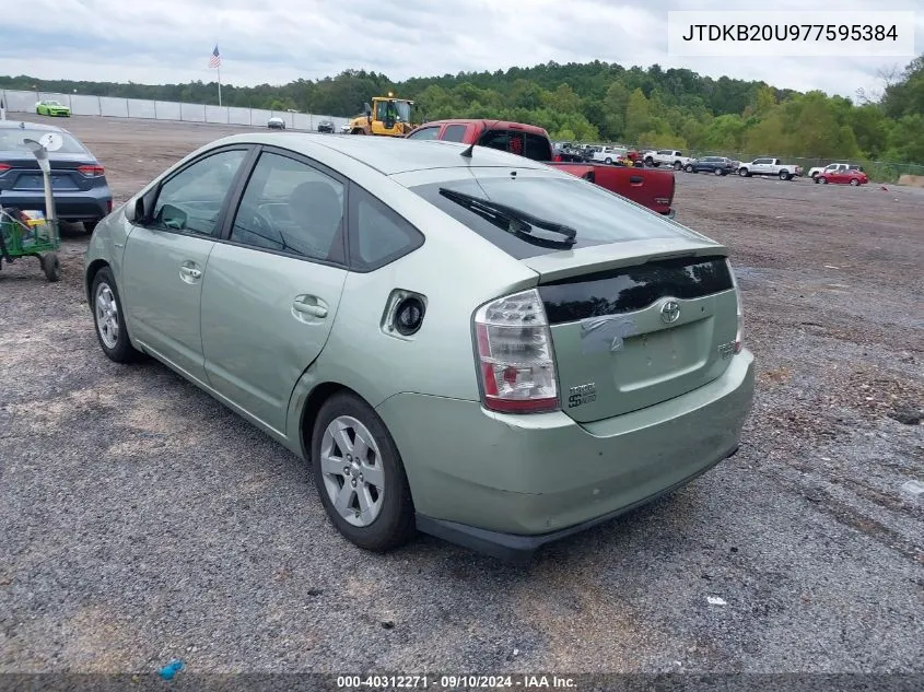 2007 Toyota Prius VIN: JTDKB20U977595384 Lot: 40312271