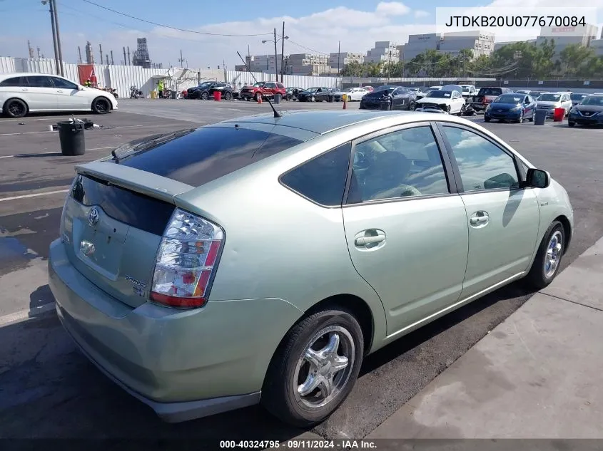 2007 Toyota Prius VIN: JTDKB20U077670084 Lot: 40324795