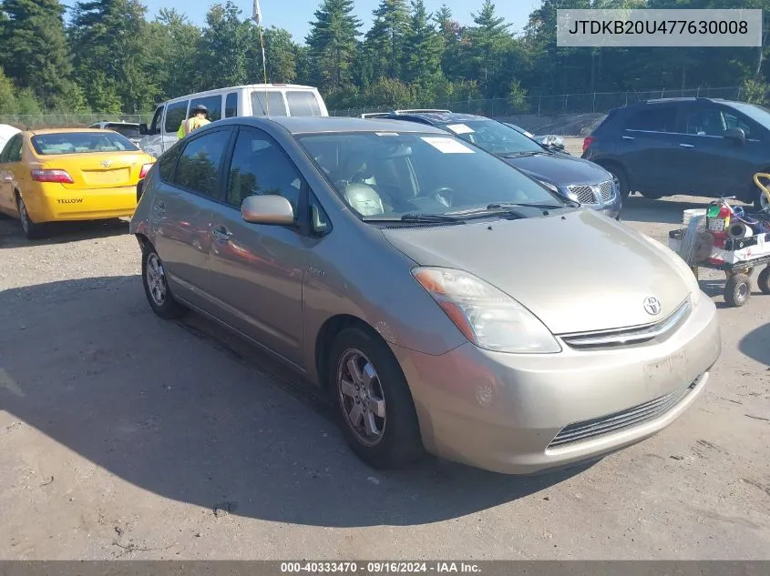 2007 Toyota Prius VIN: JTDKB20U477630008 Lot: 40333470