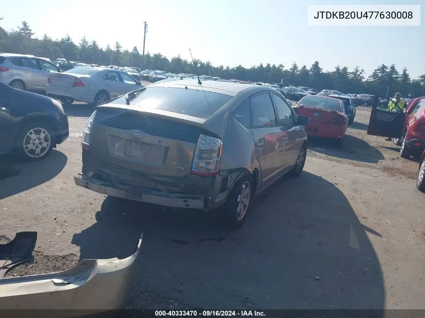 2007 Toyota Prius VIN: JTDKB20U477630008 Lot: 40333470