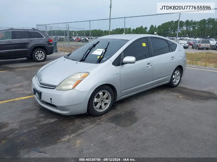 2007 Toyota Prius VIN: JTDKB20U777655596 Lot: 40338750