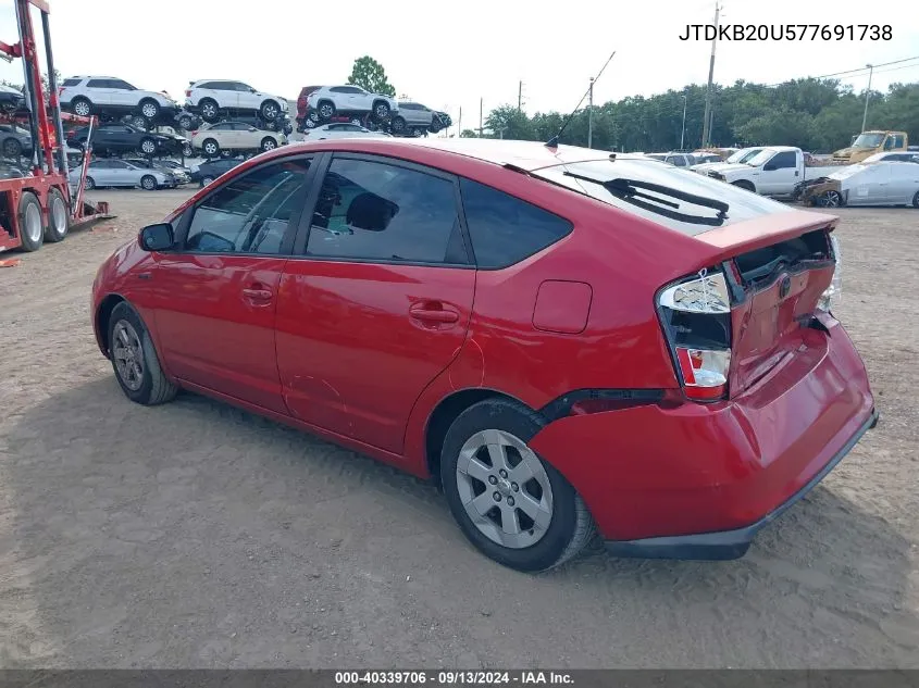 JTDKB20U577691738 2007 Toyota Prius