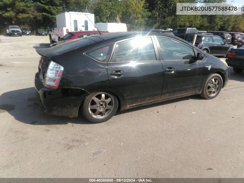 2007 Toyota Prius Touring VIN: JTDKB20U577588478 Lot: 40350558