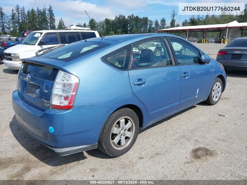 2007 Toyota Prius VIN: JTDKB20U177660244 Lot: 40350627