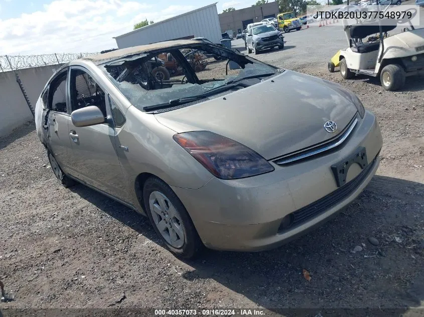 2007 Toyota Prius VIN: JTDKB20U377548979 Lot: 40357073