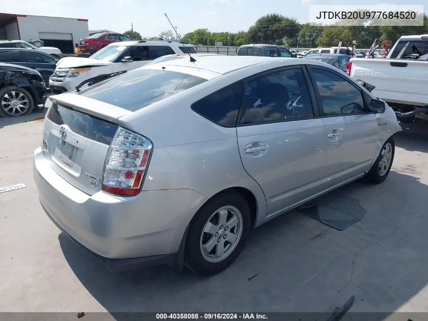 2007 Toyota Prius VIN: JTDKB20U977684520 Lot: 40358088