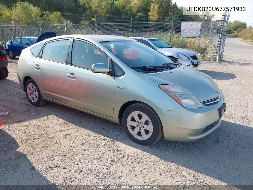 JTDKB20U677571933 2007 Toyota Prius