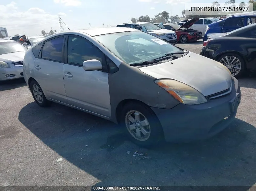 2007 Toyota Prius VIN: JTDKB20U377584977 Lot: 40380631