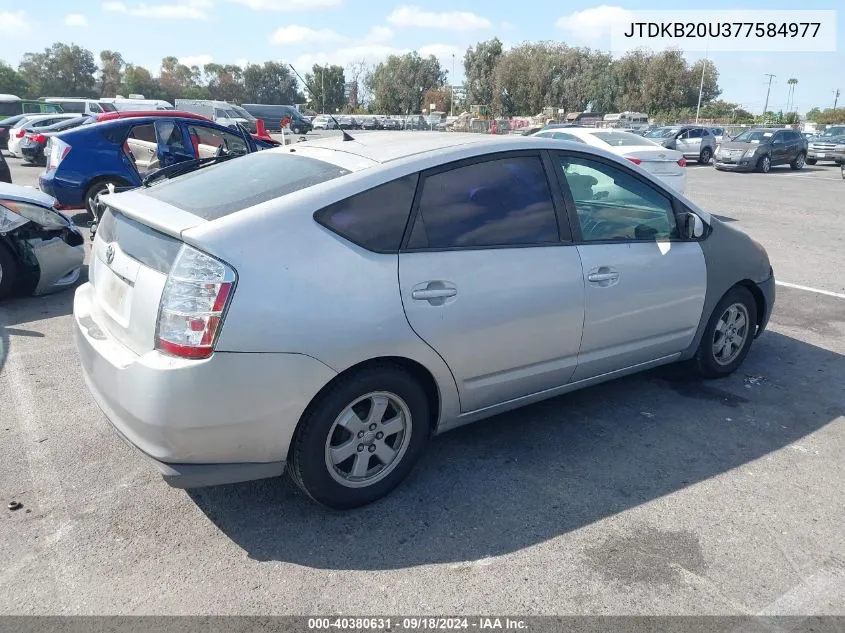 2007 Toyota Prius VIN: JTDKB20U377584977 Lot: 40380631