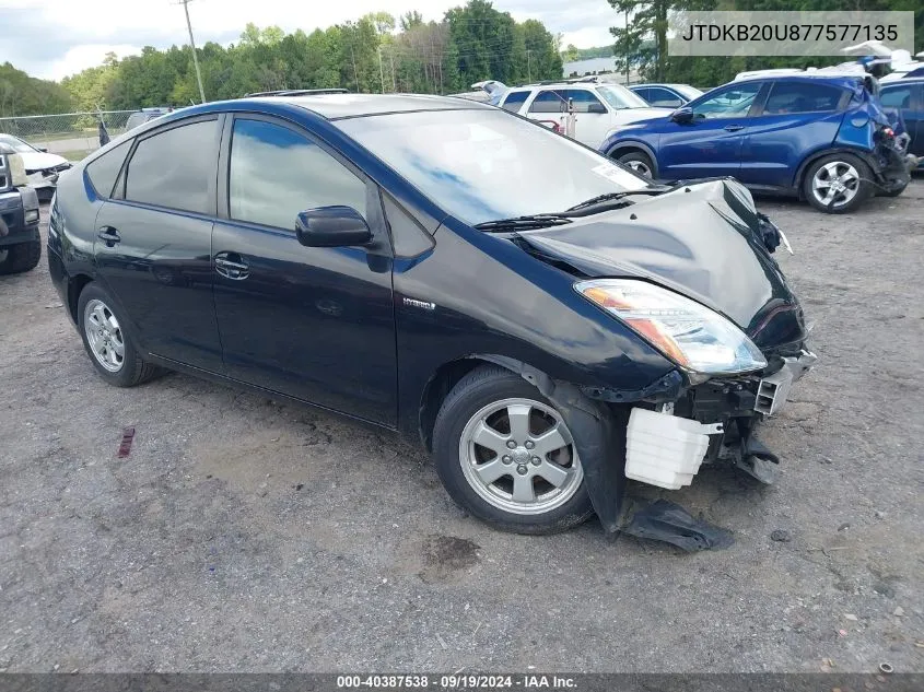 2007 Toyota Prius VIN: JTDKB20U877577135 Lot: 40387538