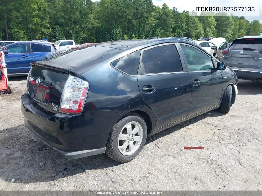 2007 Toyota Prius VIN: JTDKB20U877577135 Lot: 40387538