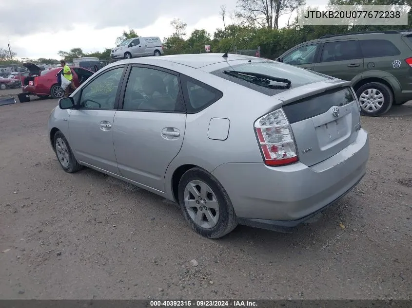 2007 Toyota Prius VIN: JTDKB20U077672238 Lot: 40392315