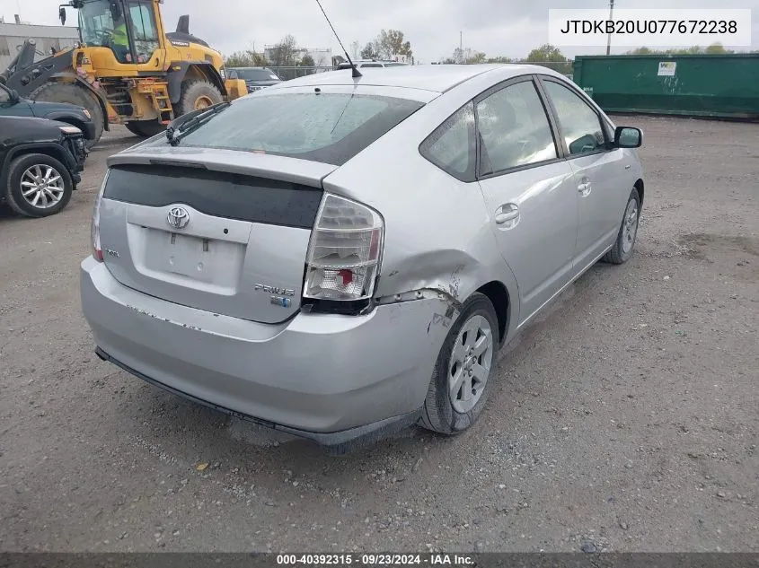 2007 Toyota Prius VIN: JTDKB20U077672238 Lot: 40392315