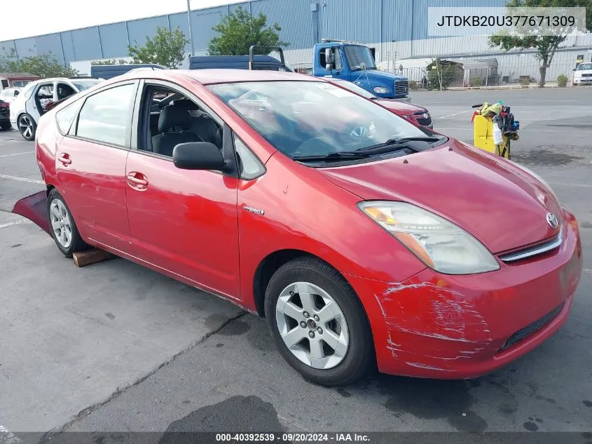 2007 Toyota Prius VIN: JTDKB20U377671309 Lot: 40392539