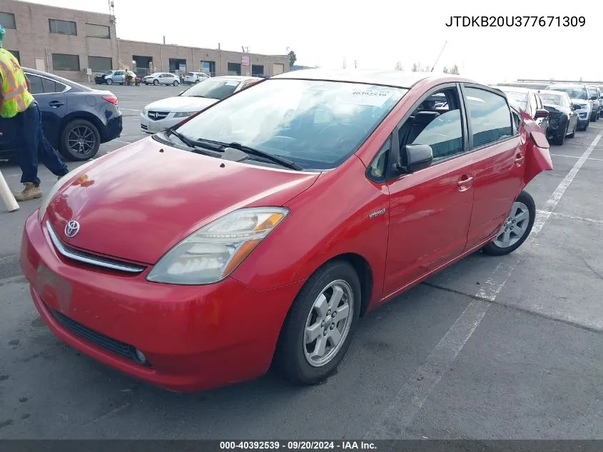 2007 Toyota Prius VIN: JTDKB20U377671309 Lot: 40392539