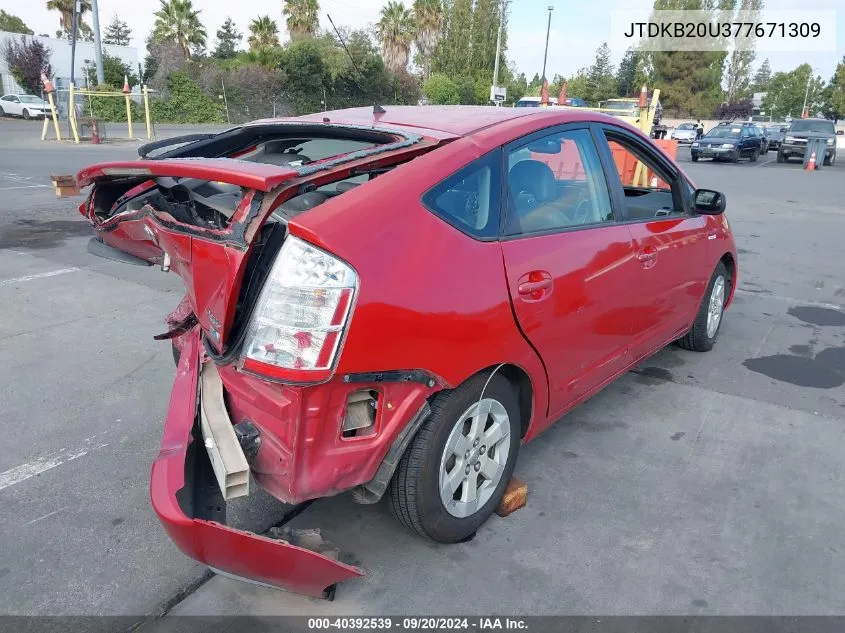 2007 Toyota Prius VIN: JTDKB20U377671309 Lot: 40392539