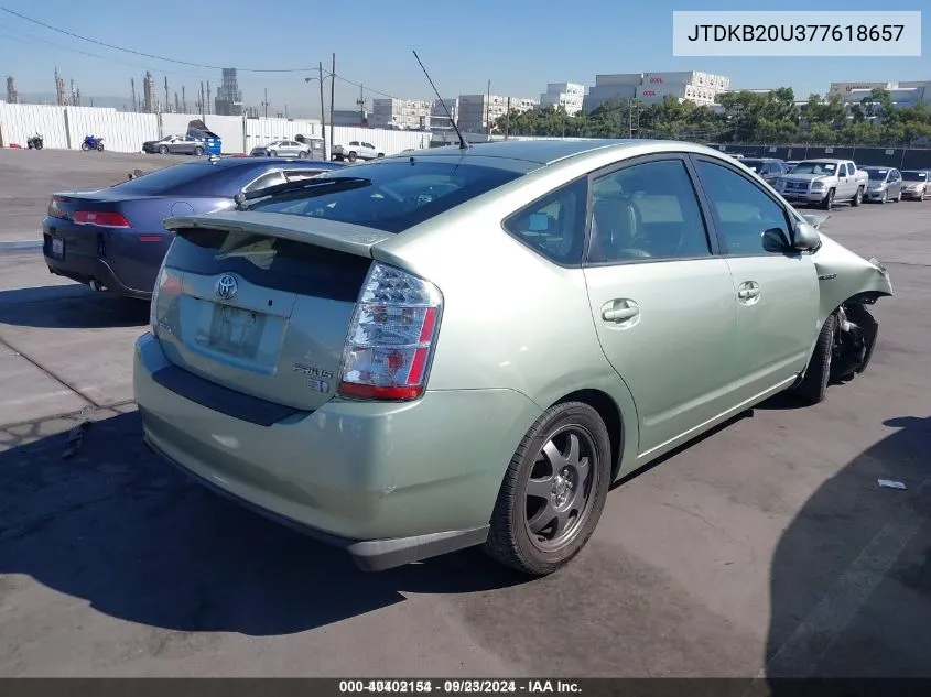 2007 Toyota Prius Touring VIN: JTDKB20U377618657 Lot: 40402154