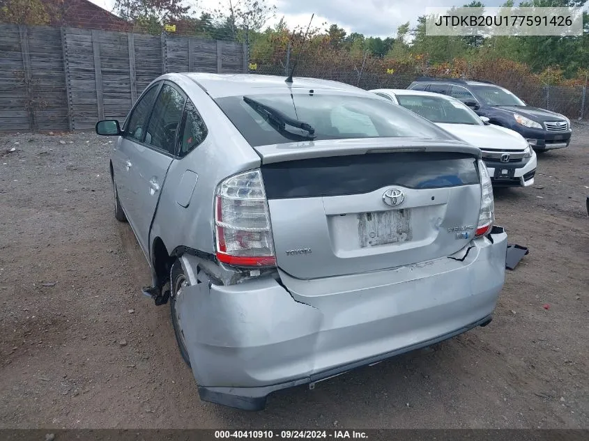 2007 Toyota Prius VIN: JTDKB20U177591426 Lot: 40410910